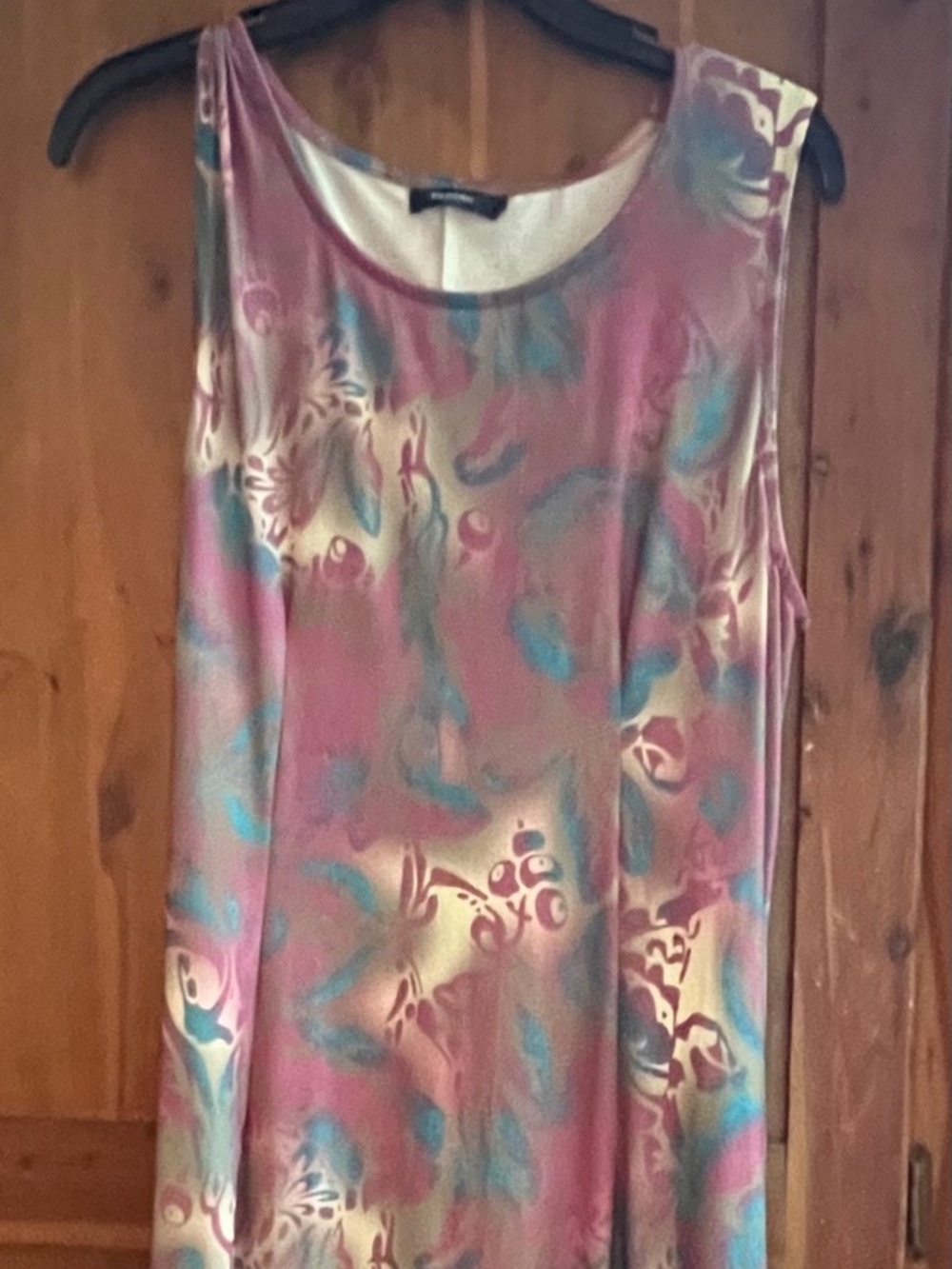 Reborn Pink Teal and Cream Printed Maxi Dress